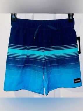 Hurley boys swim trunks 8 Medium blue NWT